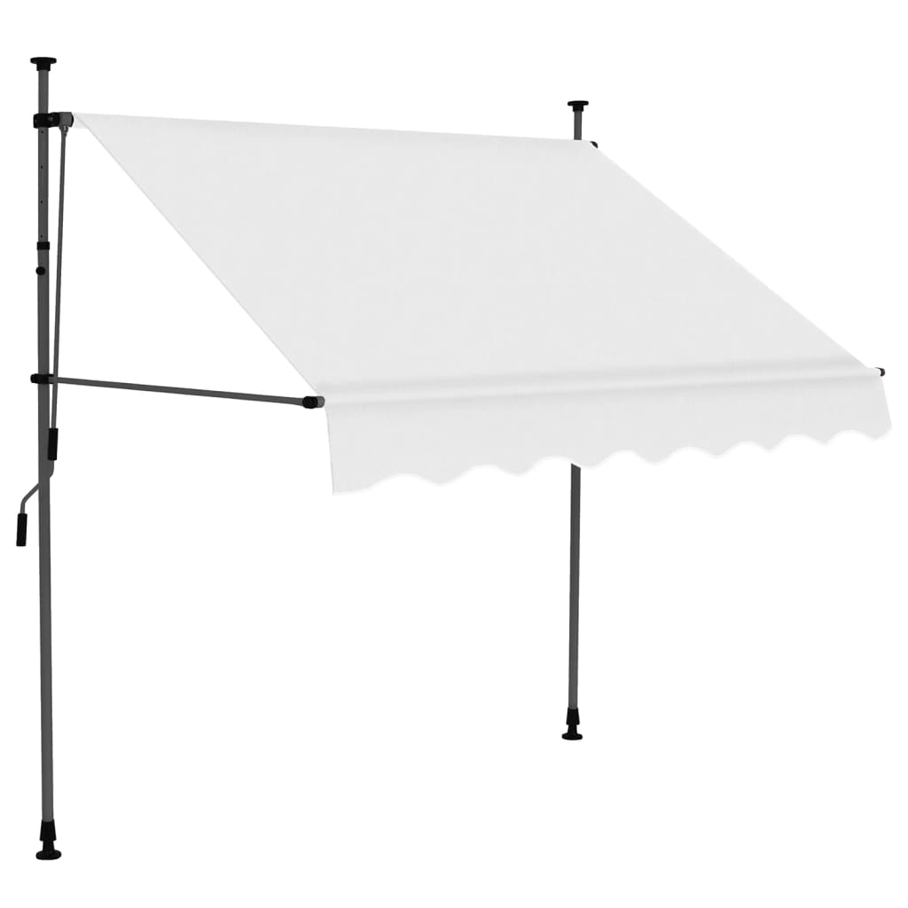 Toldo retrátil manual com LED 150 cm creme - Image 2