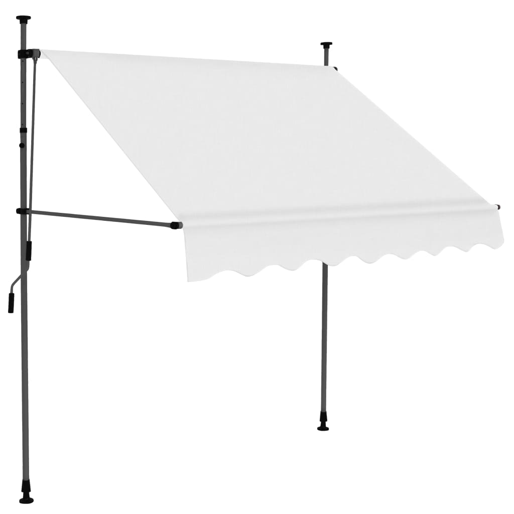 Toldo retrátil manual com LED 200 cm creme - Image 2