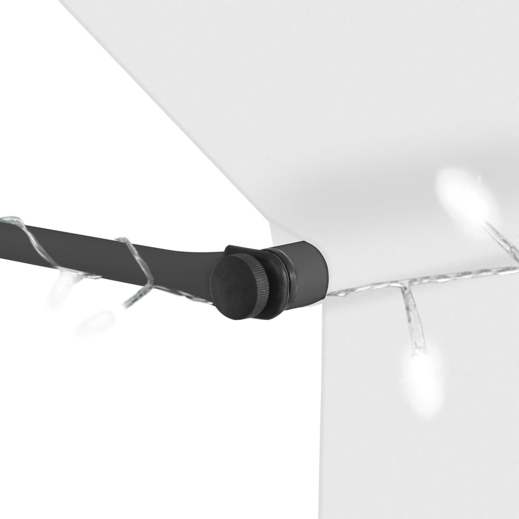 Toldo retrátil manual com LED 350 cm creme - Image 5