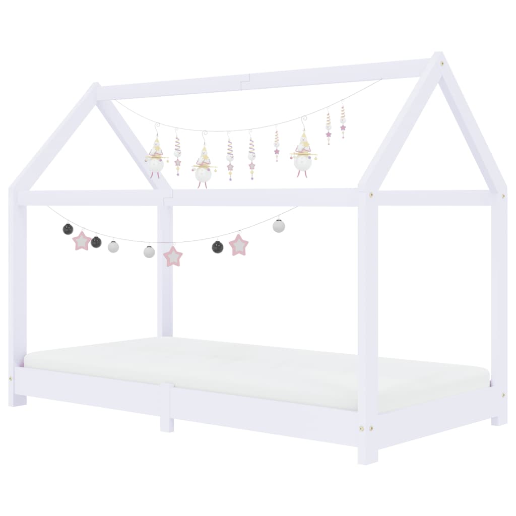 Estrutura de cama para crianças 80x160 cm pinho maciço branco - Image 2