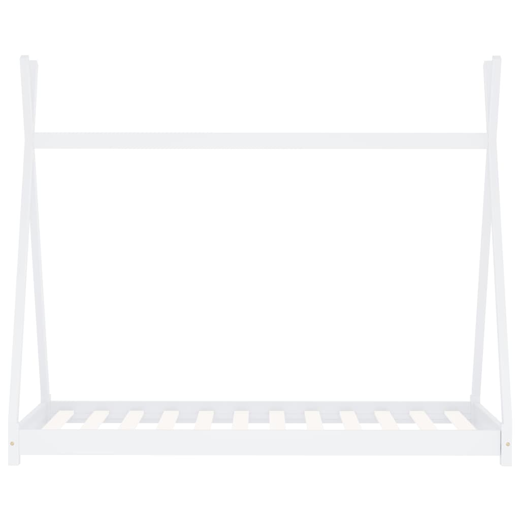 Estrutura de cama para crianças 80x160 cm pinho maciço branco - Image 3