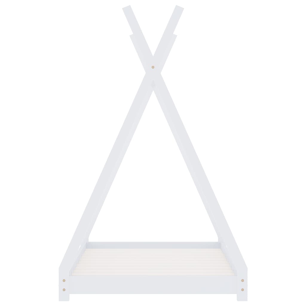 Estrutura de cama para crianças 80x160 cm pinho maciço branco - Image 4
