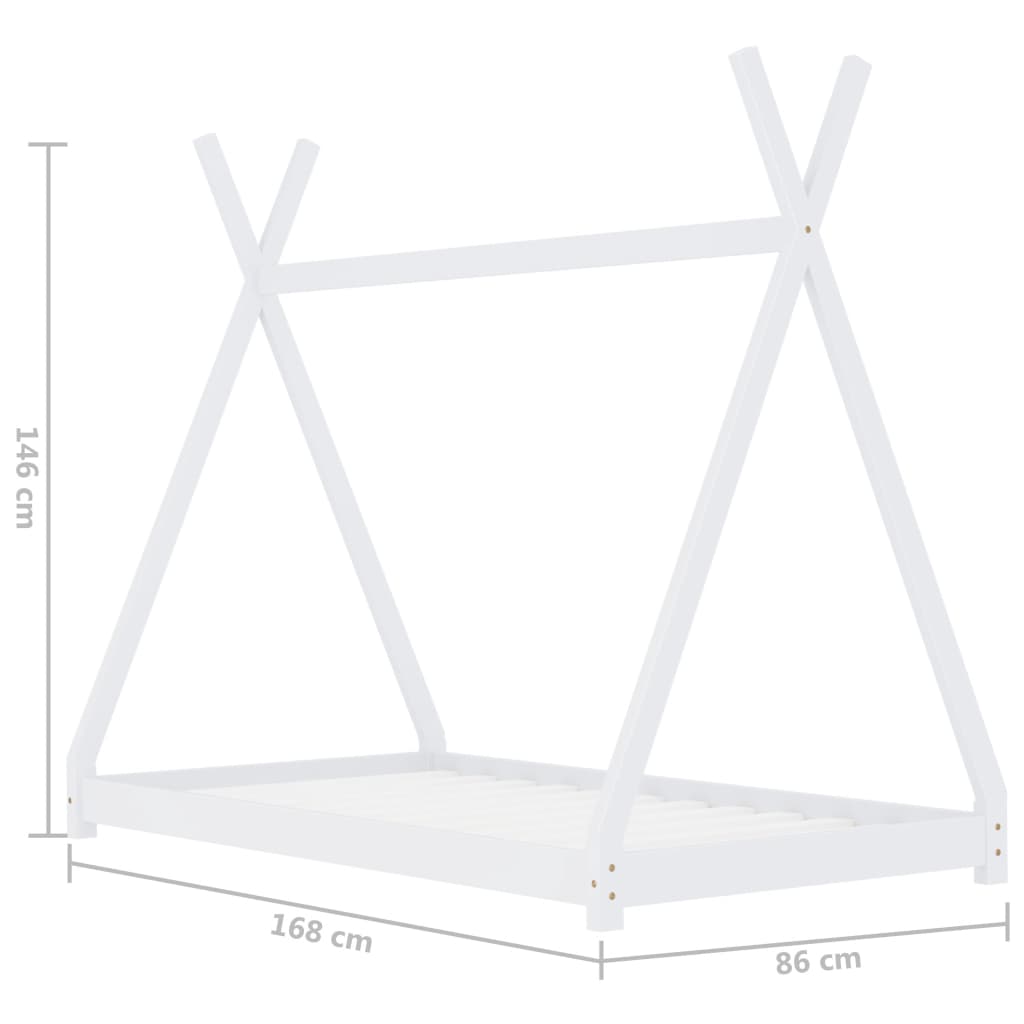 Estrutura de cama para crianças 80x160 cm pinho maciço branco - Image 7