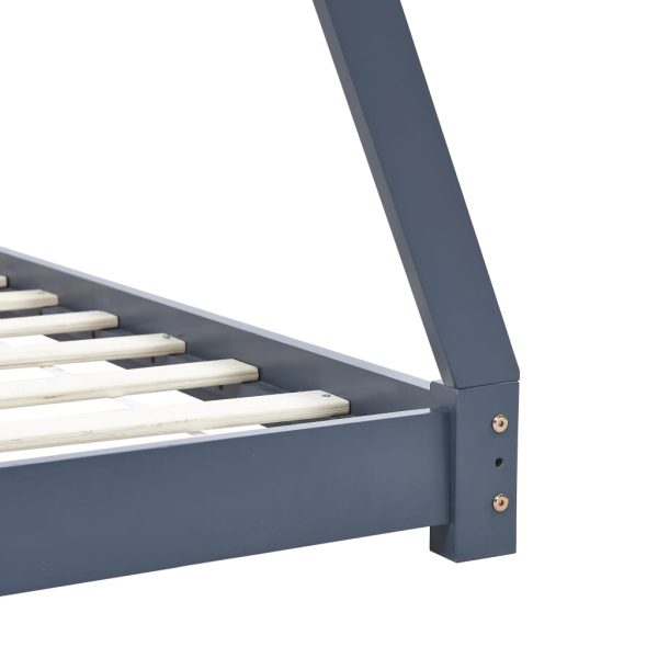 Estrutura de cama para crianças 70x140 cm pinho maciço cinzento - Image 6