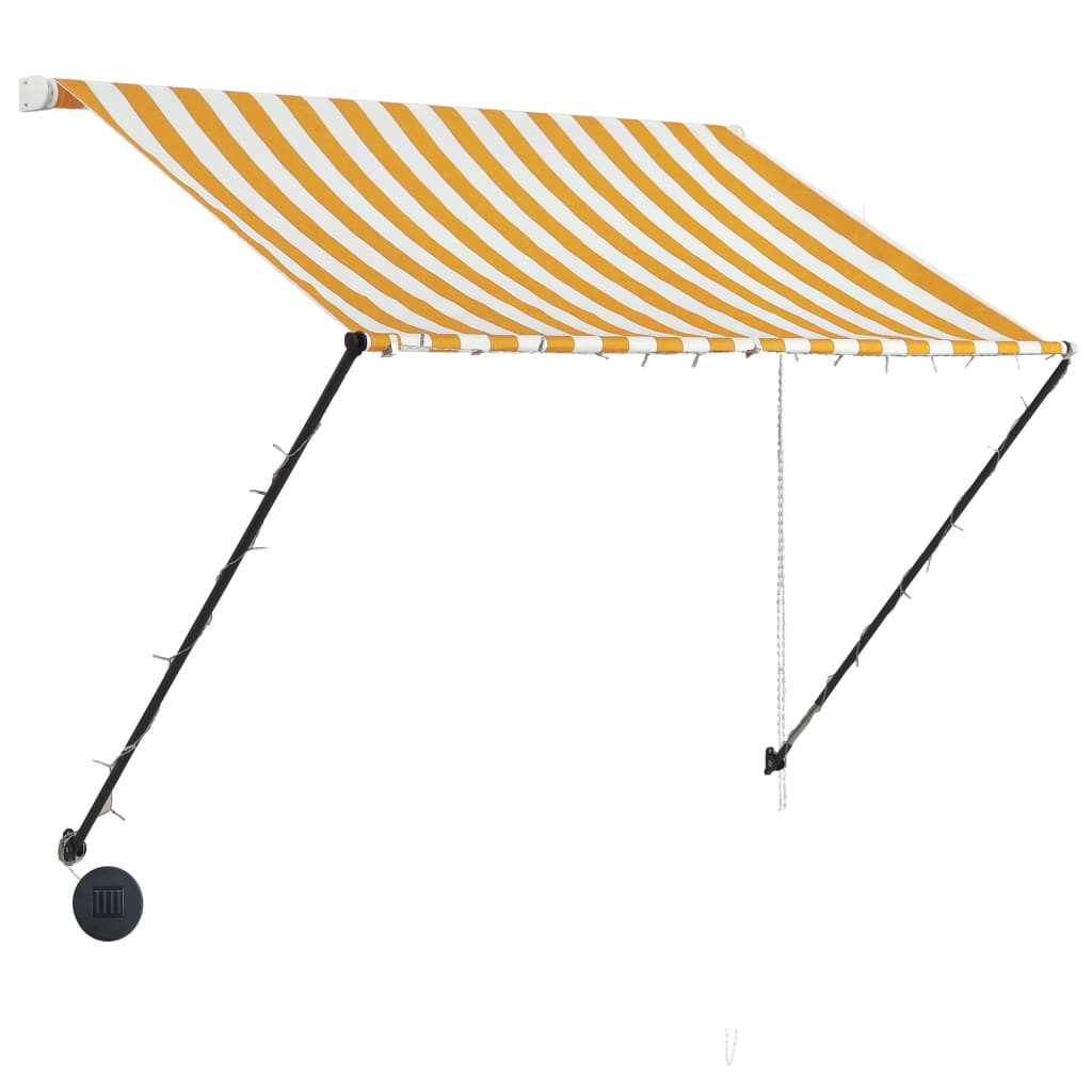 Toldo retrátil com LED 200x150 cm amarelo e branco - Image 3