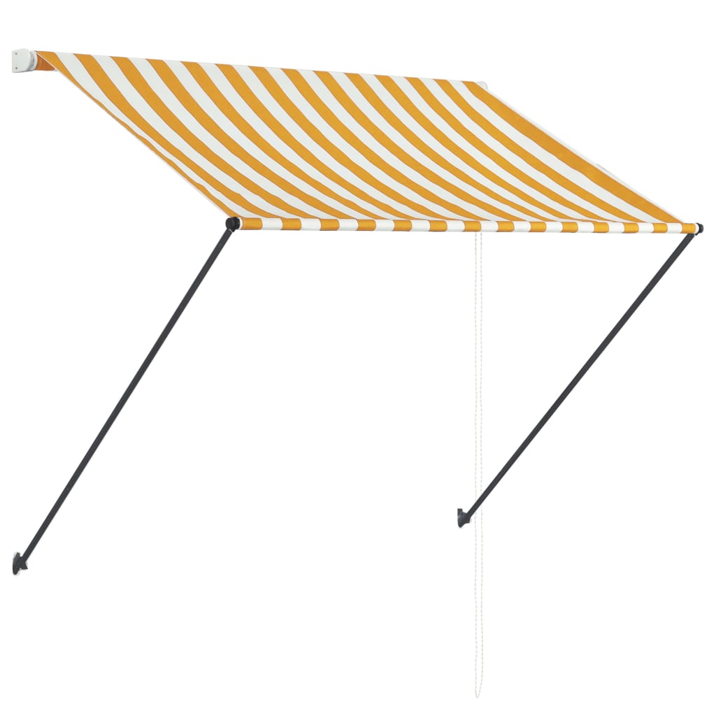 Toldo retrátil com LED 200x150 cm amarelo e branco - Image 4
