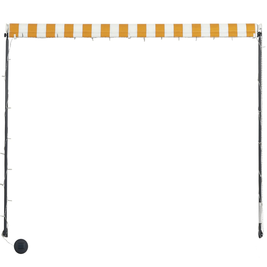 Toldo retrátil com LED 200x150 cm amarelo e branco - Image 6