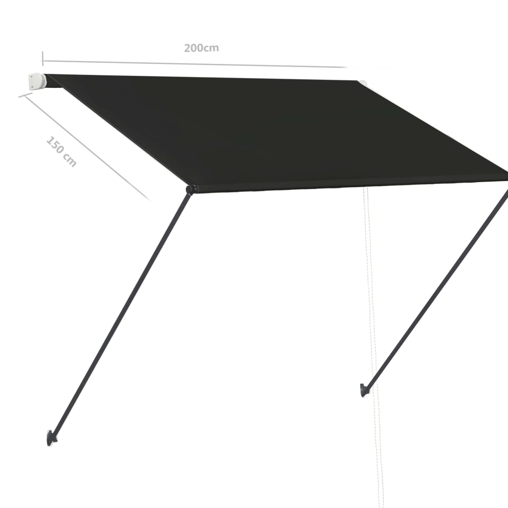 Toldo retrátil com LED 200x150 cm antracite - Image 9