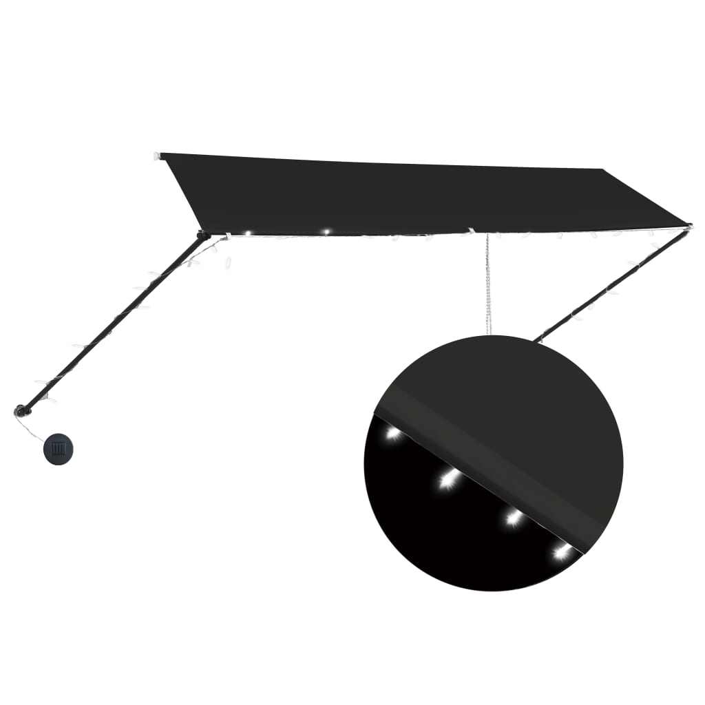 Toldo retrátil com LED 350x150 cm antracite - Image 2