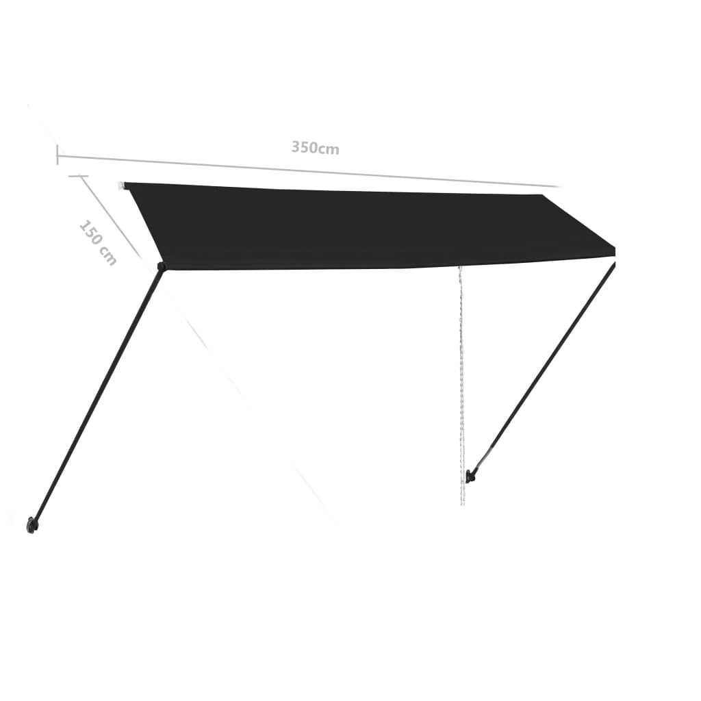 Toldo retrátil com LED 350x150 cm antracite - Image 9