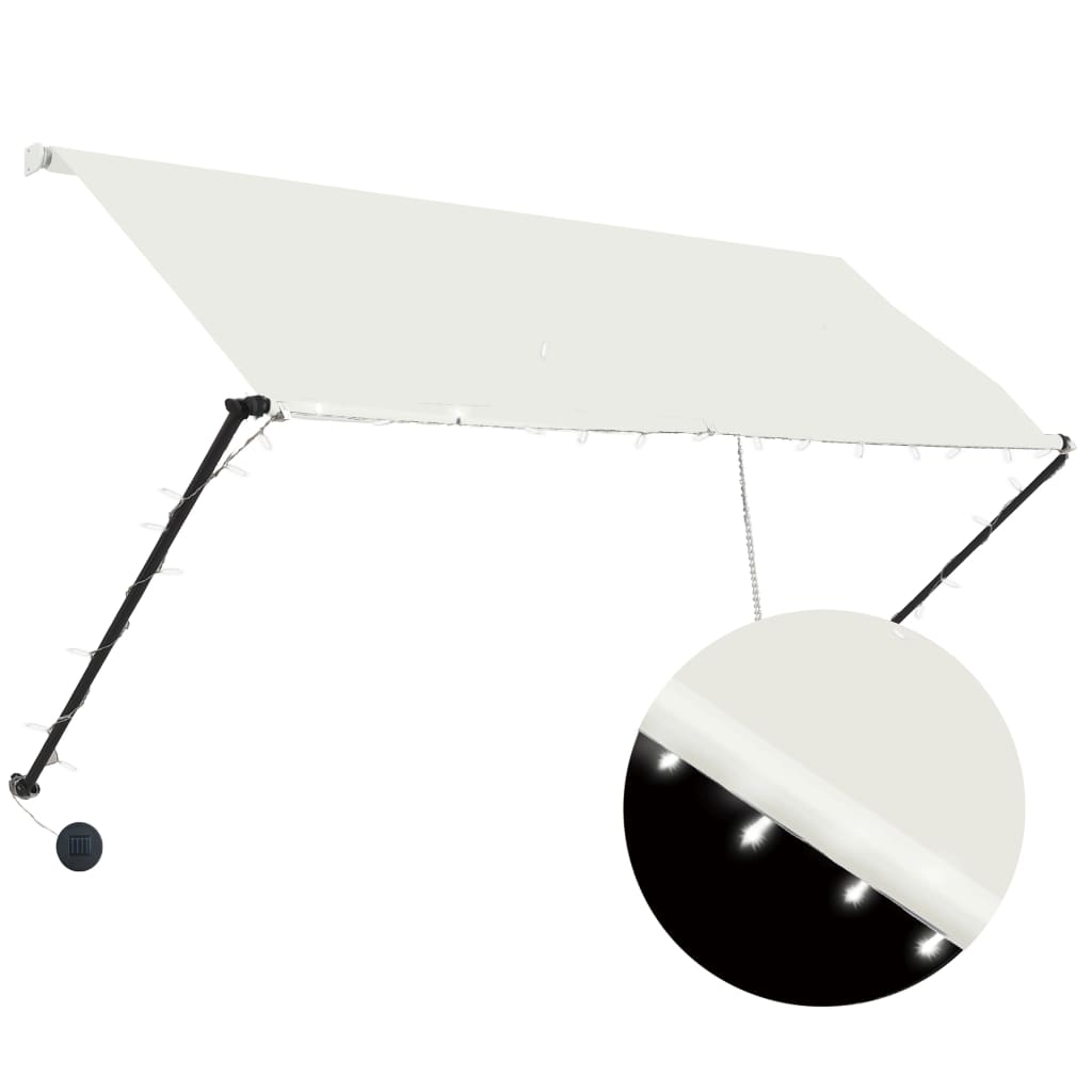 Toldo retrátil com LED 250x150 cm creme - Image 2