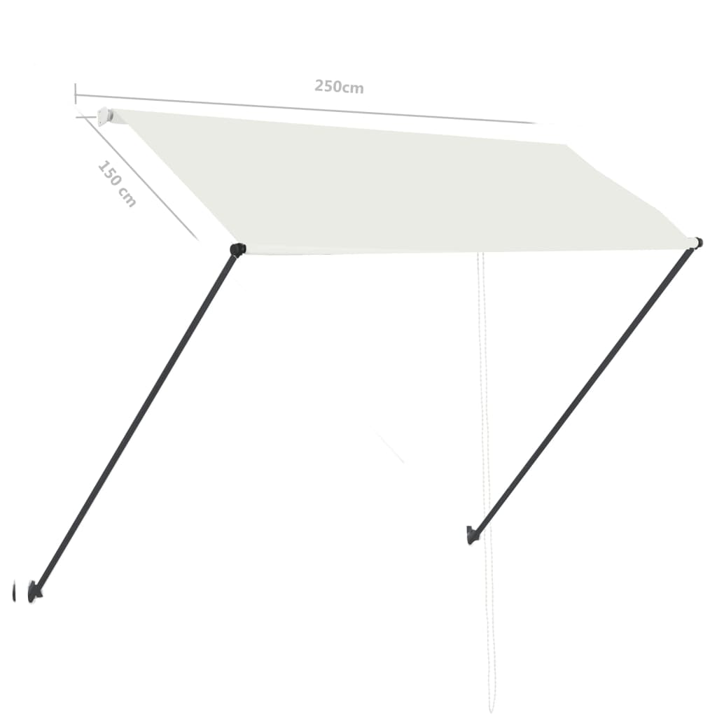 Toldo retrátil com LED 250x150 cm creme - Image 9