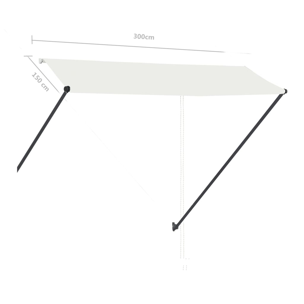 Toldo retrátil com LED 300x150 cm creme - Image 9