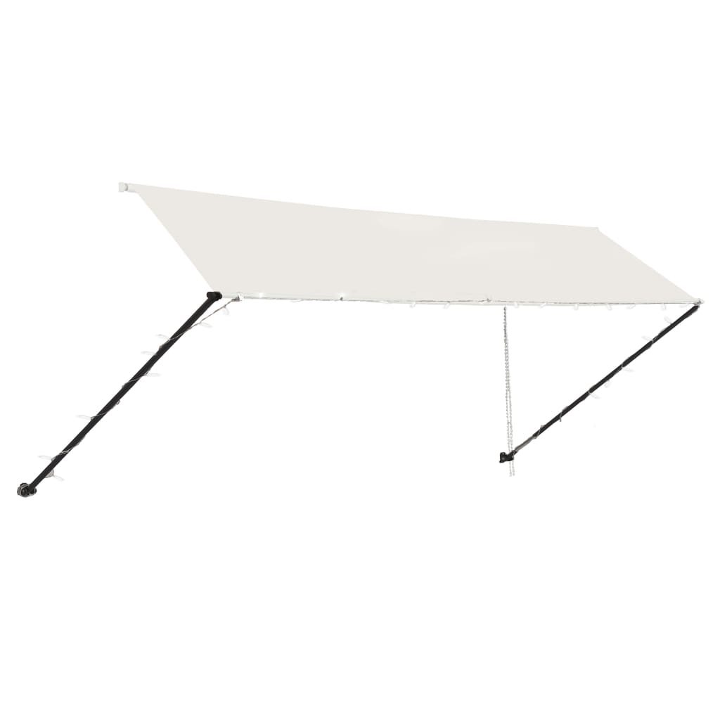 Toldo retrátil com LED 400x150 cm creme - Image 4