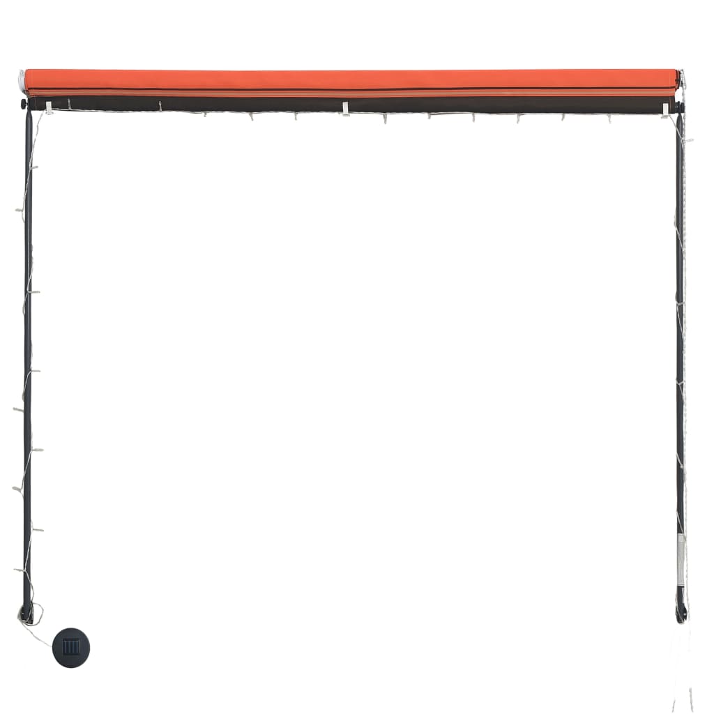 Toldo retrátil com LED 250x150 cm laranja e castanho - Image 5