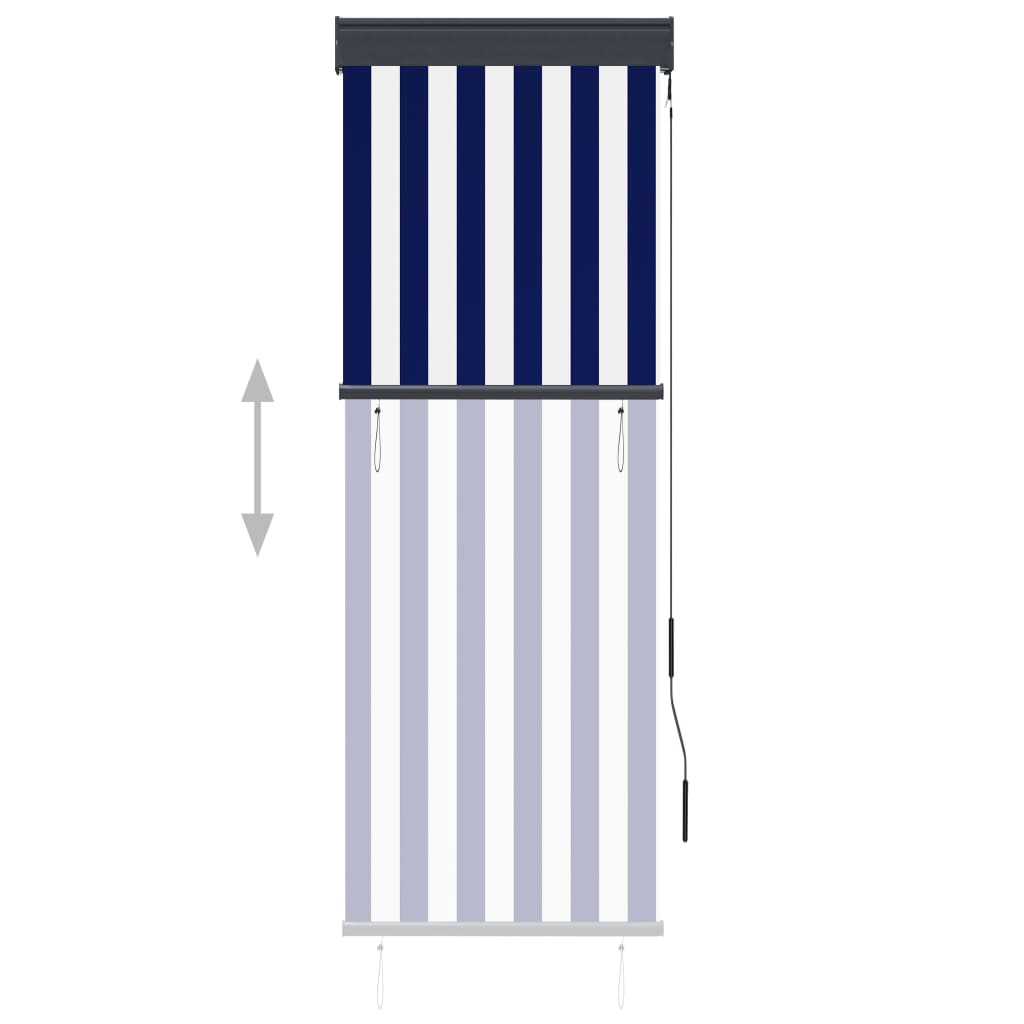 Estore de rolo para exterior 60x250 cm azul e branco - Image 4