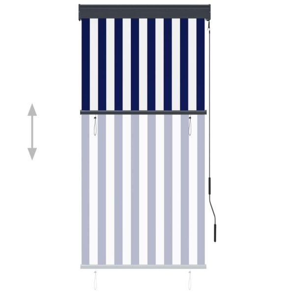 Estore de rolo para exterior 80x250 cm azul e branco - Image 3
