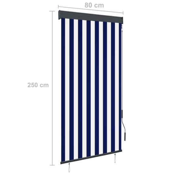 Estore de rolo para exterior 80x250 cm azul e branco - Image 8