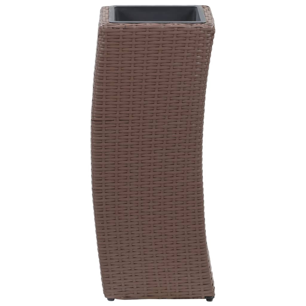 Vasos/floreiras de jardim 3 pcs vime PE castanho - Image 5