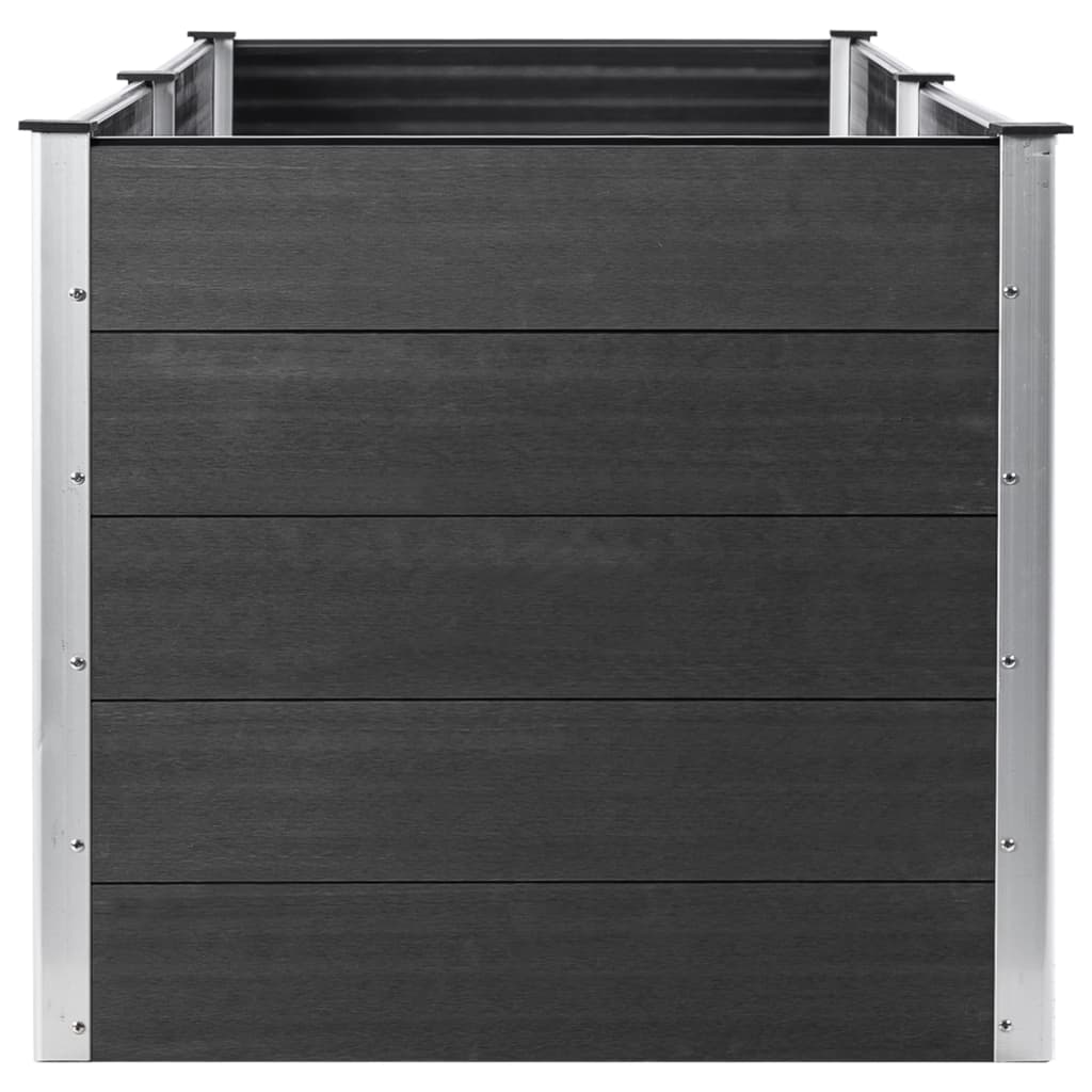 Canteiro elevado de jardim 250x50x91 cm WPC cinzento - Image 4