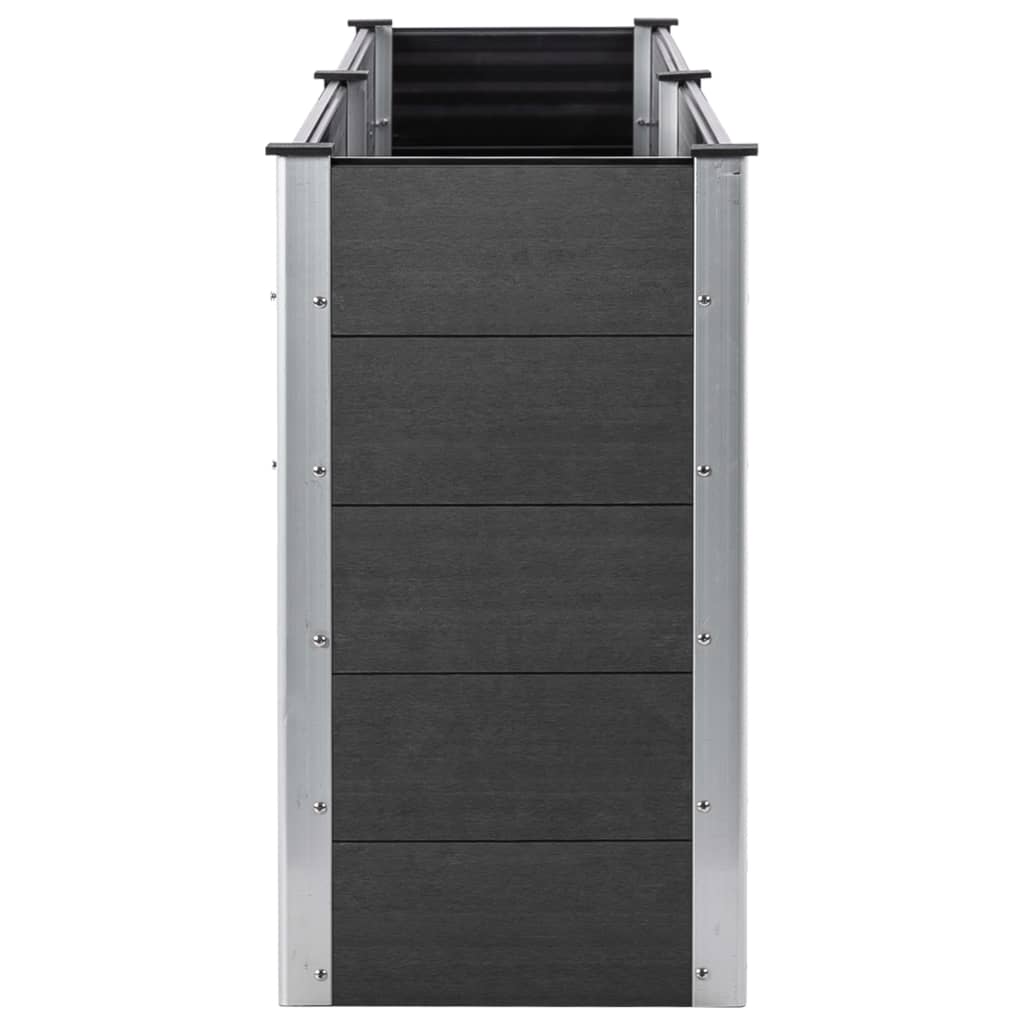 Canteiro elevado de jardim 250x100x91 cm WPC cinzento - Image 4