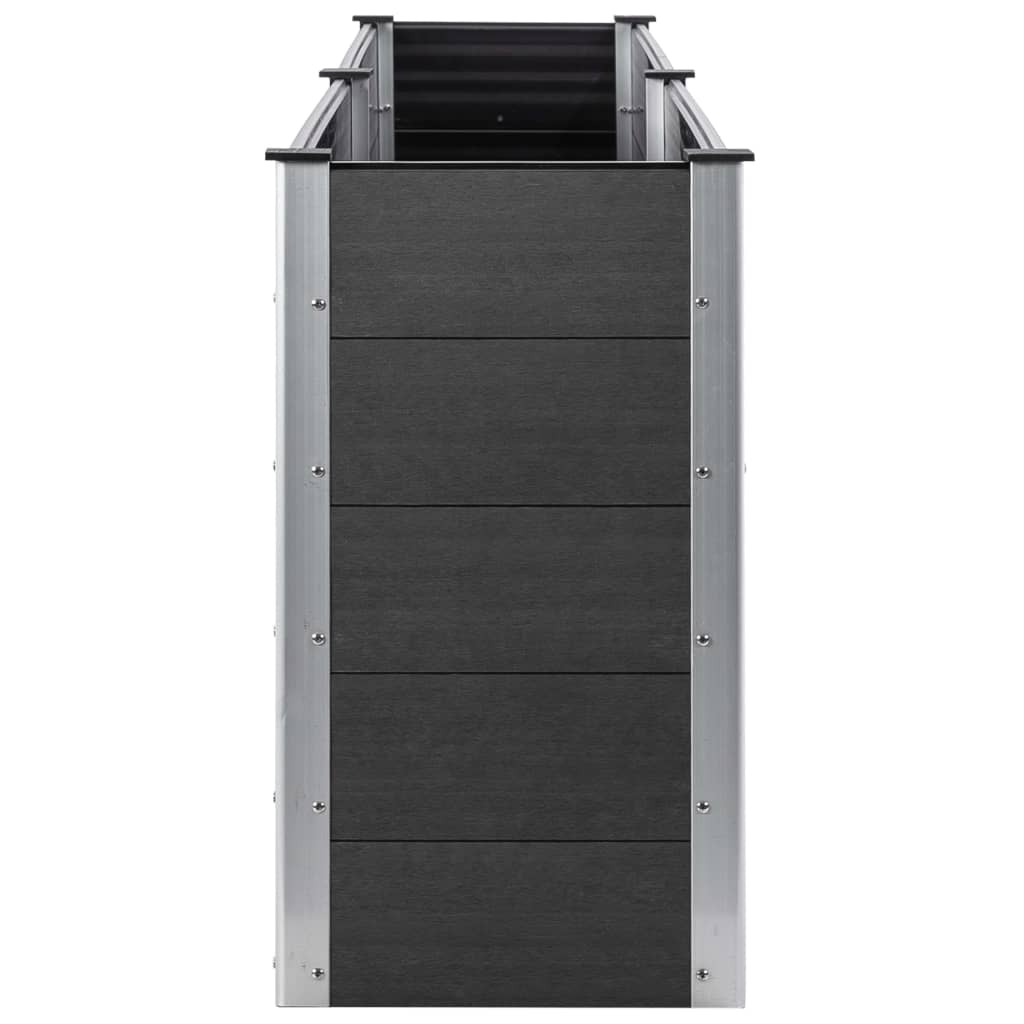 Canteiro elevado de jardim 300x100x91 cm WPC cinzento - Image 4