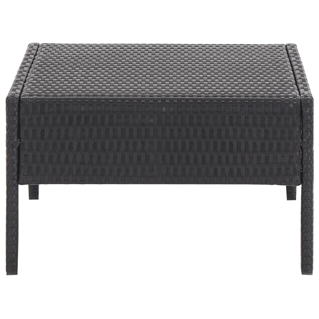 Conjunto sofás de jardim c/ almofadões 5 pcs vime PE preto - Image 9