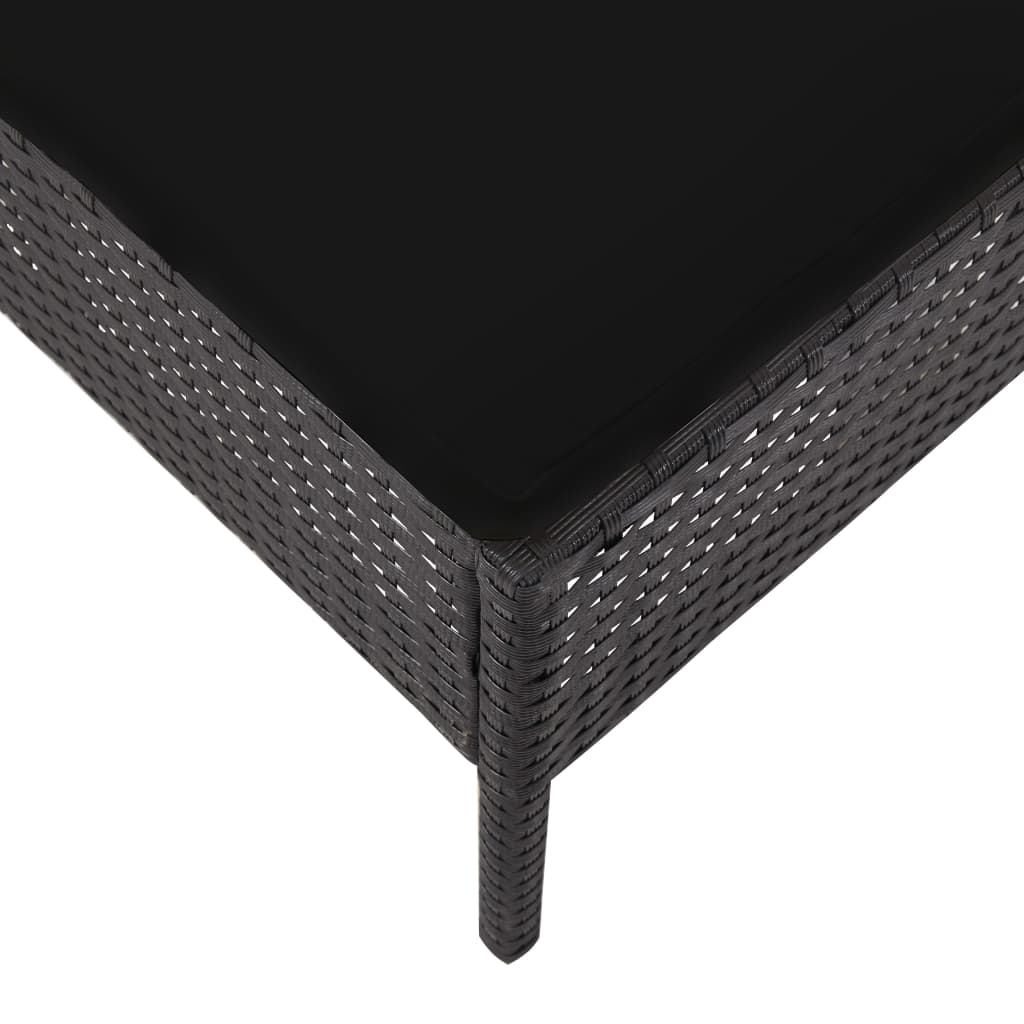 Conjunto sofás de jardim c/ almofadões 5 pcs vime PE preto - Image 10