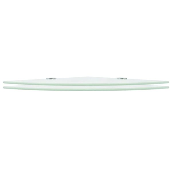 Prateleiras canto 2 pcs suportes cromados 25x25cm vidro branco - Image 2