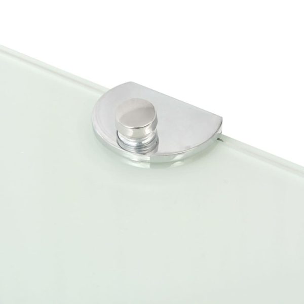 Prateleiras canto 2 pcs suportes cromados 25x25cm vidro branco - Image 5
