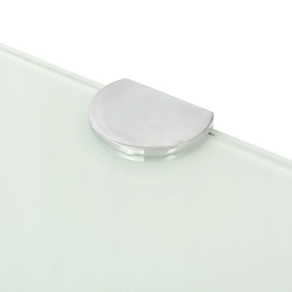Prateleiras canto 2 pcs suportes cromados 25x25cm vidro branco - Image 6