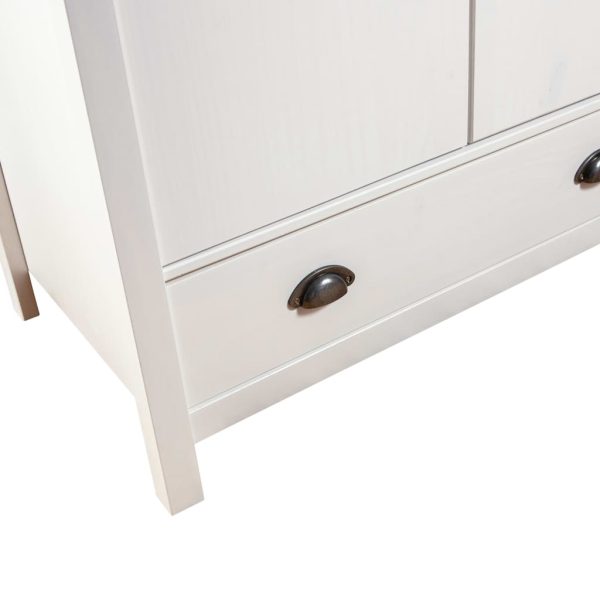 Roupeiro 2 portas Hill 89x50x170 cm pinho maciço branco - Image 6