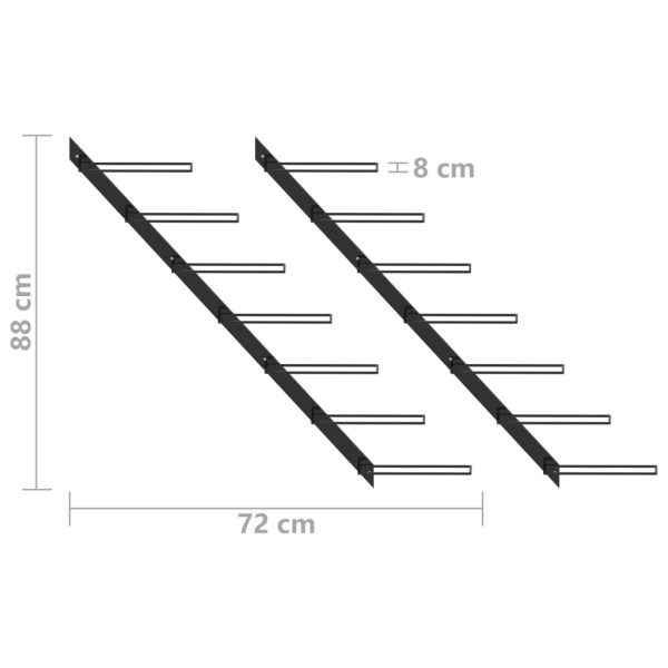 Garrafeiras de parede para 14 garrafas 2 pcs metal preto - Image 6
