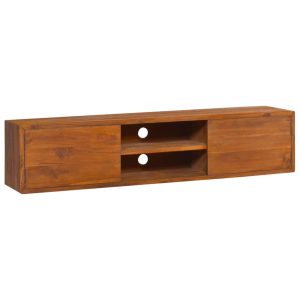 Armário de parede TV 135x30x30 cm madeira de teca maciça