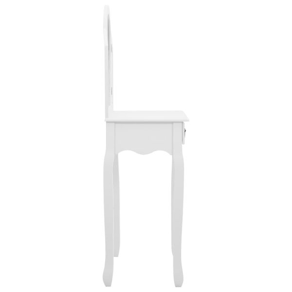 Toucador c/ banco 65x36x128 cm MDF e madeira paulownia branco - Image 5