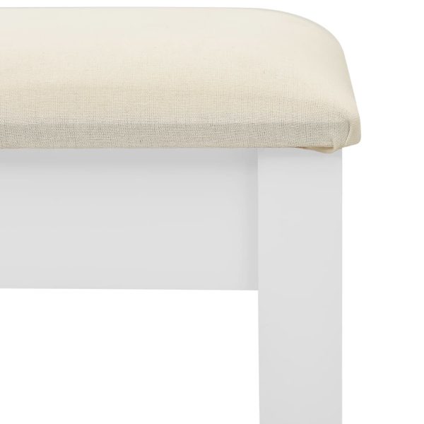 Toucador c/ banco 65x36x128 cm MDF e madeira paulownia branco - Image 10