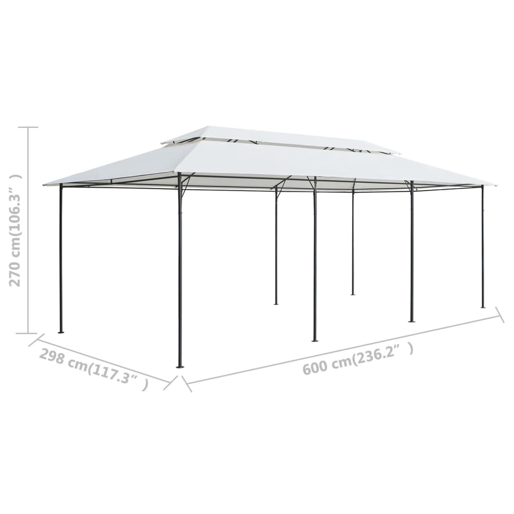 Gazebo 600x298x270 cm 180g/m² branco - Image 6