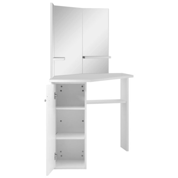 Mesa de maquilhagem/toucador de canto branco - Image 4
