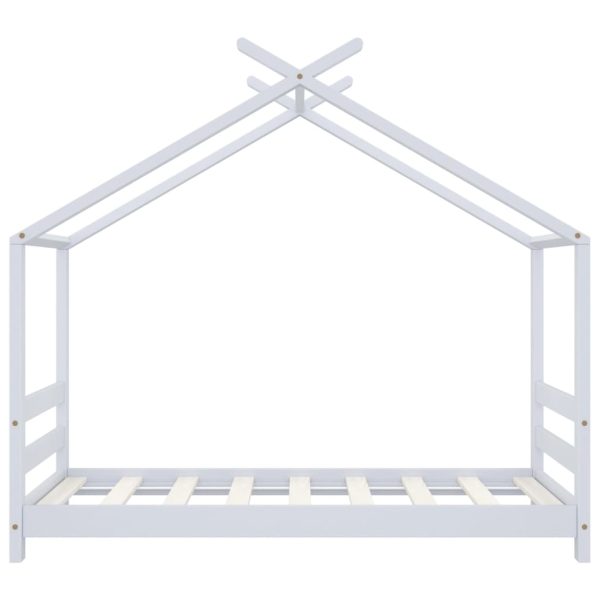 Estrutura de cama para crianças 70x140 cm pinho maciço branco - Image 4