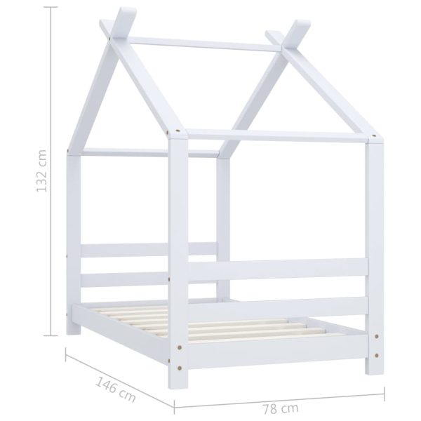 Estrutura de cama para crianças 70x140 cm pinho maciço branco - Image 7