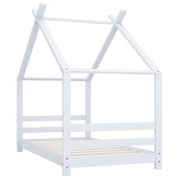 Estrutura de cama para crianças 80x160 cm pinho maciço branco - Image 2