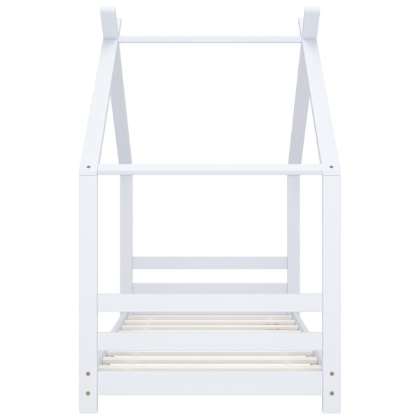 Estrutura de cama para crianças 80x160 cm pinho maciço branco - Image 3