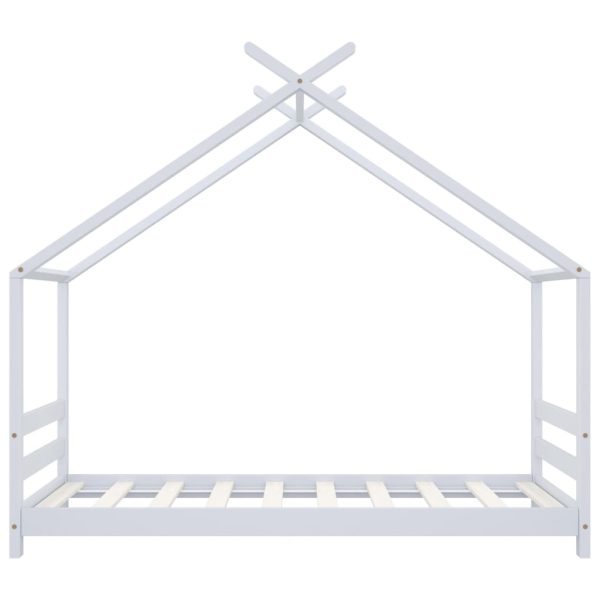 Estrutura de cama para crianças 80x160 cm pinho maciço branco - Image 4