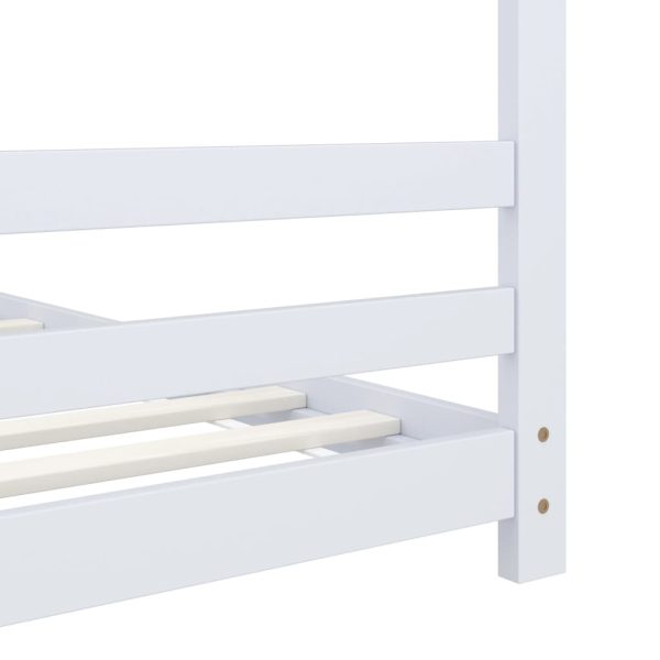Estrutura de cama para crianças 80x160 cm pinho maciço branco - Image 6
