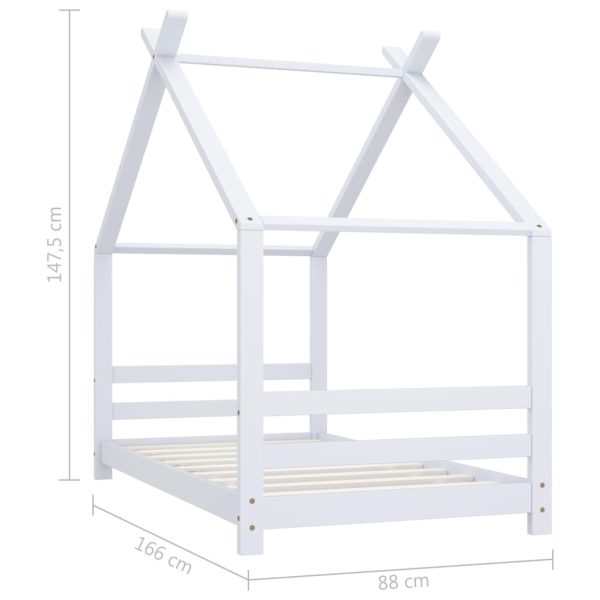 Estrutura de cama para crianças 80x160 cm pinho maciço branco - Image 7