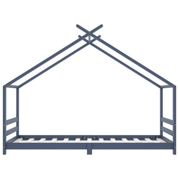 Estrutura de cama para crianças 90x200 cm pinho maciço cinzento - Image 4