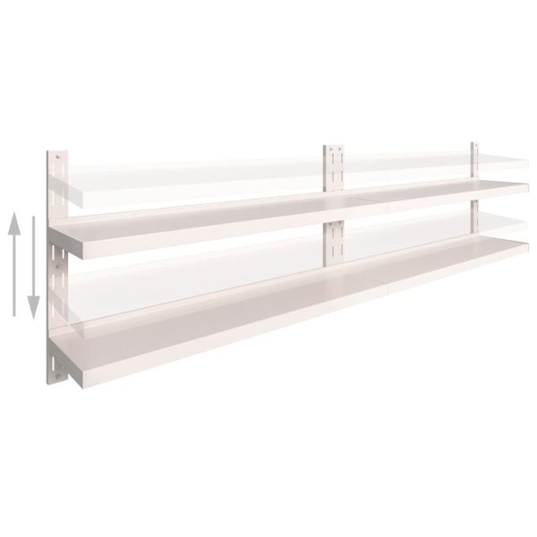 Prateleiras de parede suspensas 2 pcs 300x30 cm aço inoxidável - Image 2