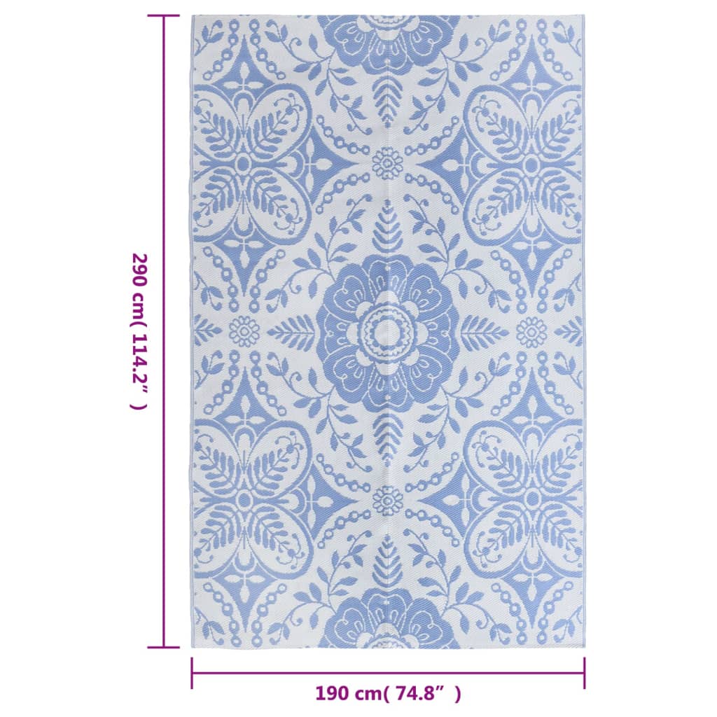 Tapete de exterior 190x290 cm PP azul-bebé - Image 7