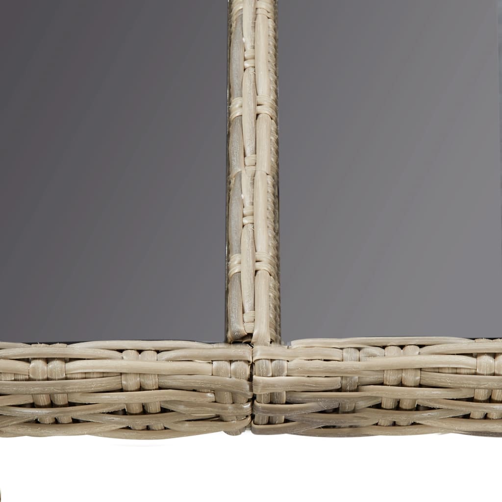 Mesa de jantar jardim 200x100x74 cm vidro e vime PE castanho - Image 4