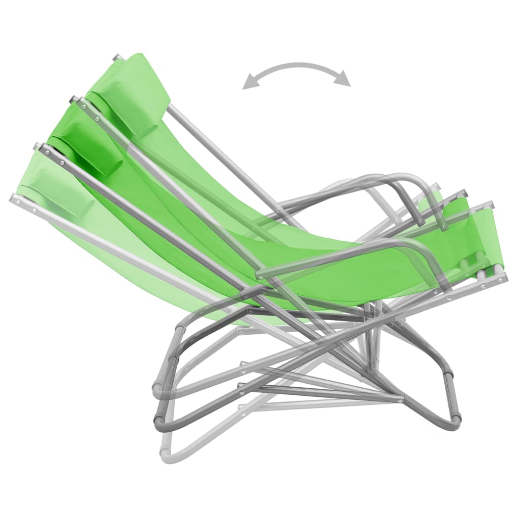 Cadeiras de baloiço 2 pcs aço verde - Image 5